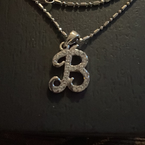 3/$10 Crystal encrusted “B” Initial Necklace - Picture 2 of 4